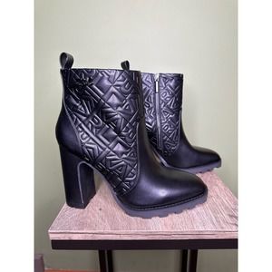New Karl Lagerfeld Black Quilted Ankle Boots size 8.5 (no box)